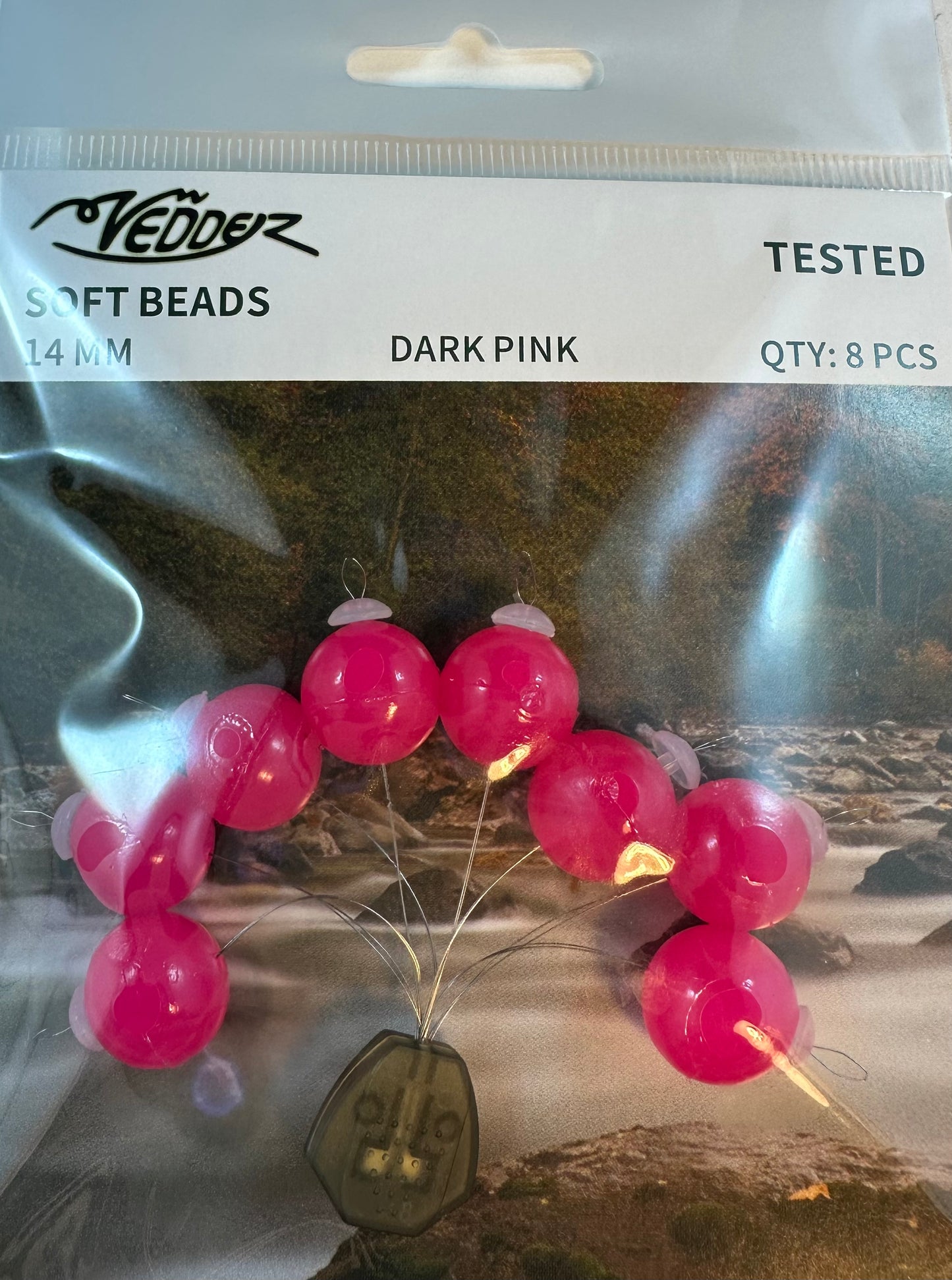 Vedder Soft Beads with Assembled T Stoppers 14 mm Clear Red 8 pcs