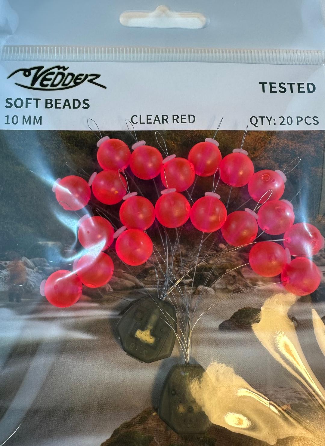 Vedder Soft Beads with Assembled T Stoppers 10 mm Clear Red 20 pcs
