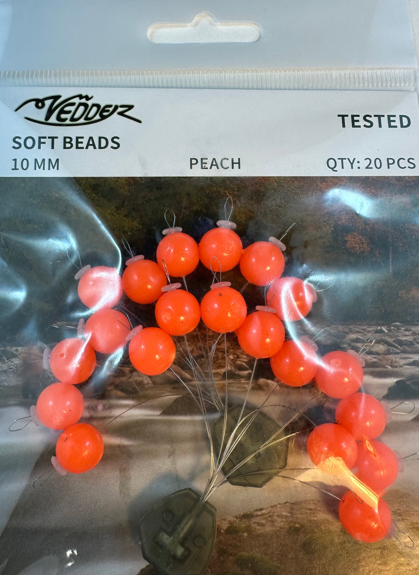 Vedder Soft Beads with Assembled T Stoppers 10 mm Clear Red 20 pcs