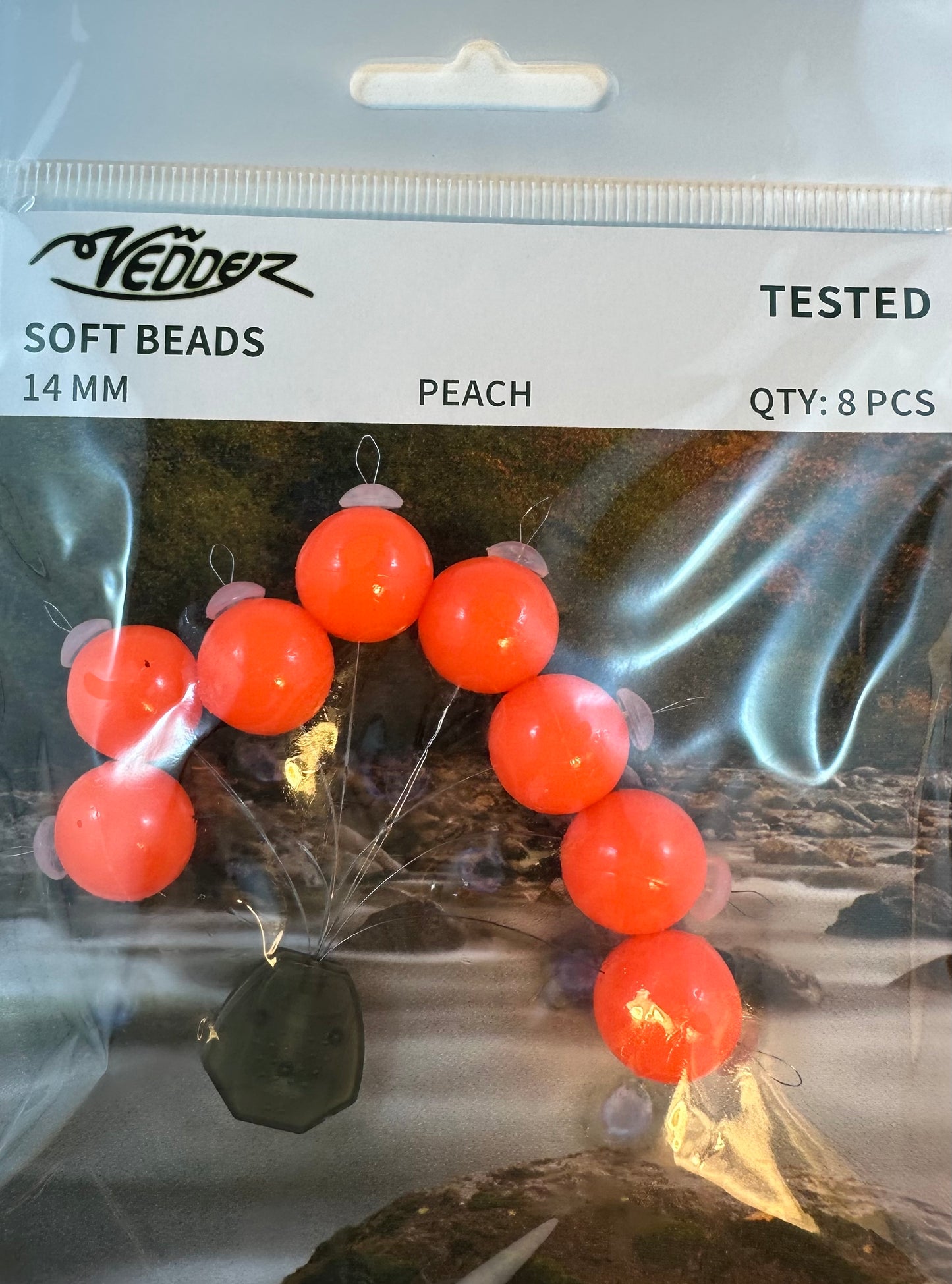 Vedder Soft Beads with Assembled T Stoppers 14 mm Clear Red 8 pcs