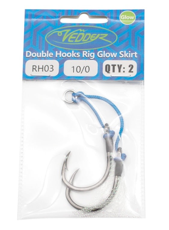 Lethal Weapon Double Hooks Rig with Glow Skirt