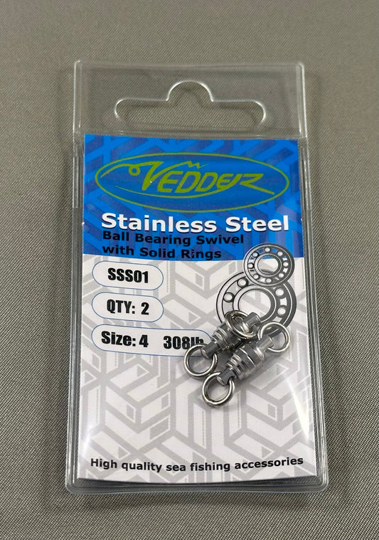 Vedder S.S. Ball Bearing Swivel with Solid Rings (2-Pack)