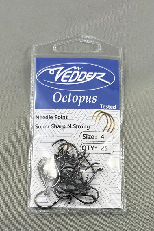 Vedder Octopus Barb Fishing Hook 25 - Pack