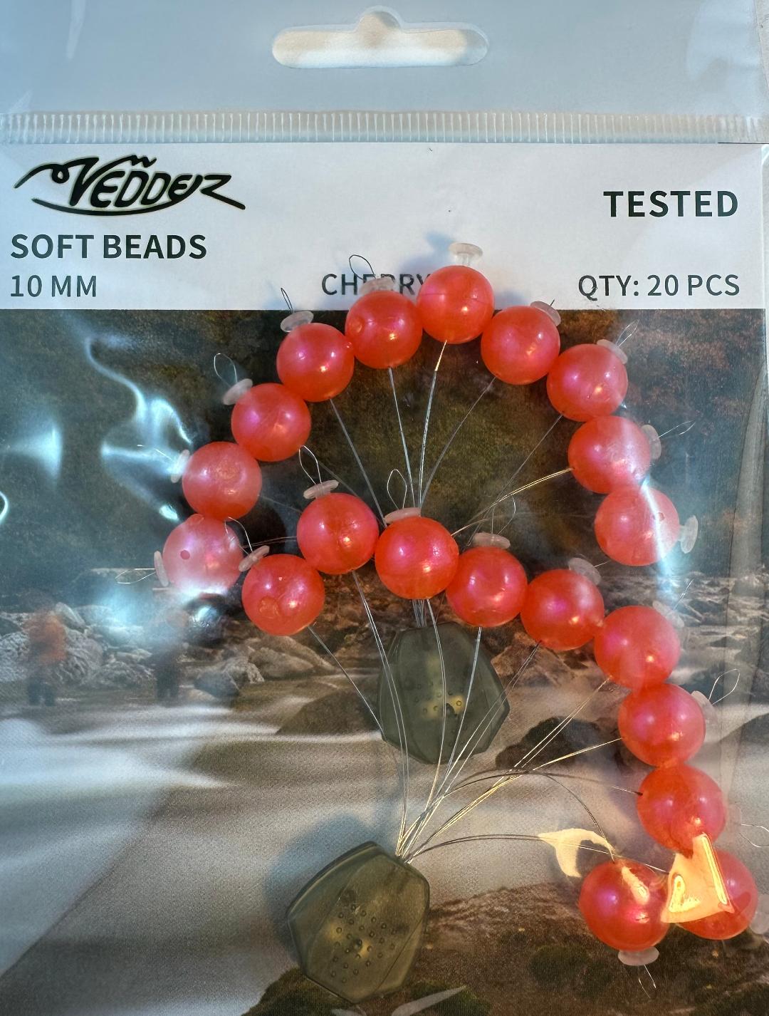 Vedder Soft Beads with Assembled T Stoppers 10 mm Clear Red 20 pcs